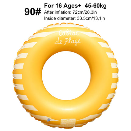 1PC Swimming Pool Floats for Adults, Inflatable Tubes With Simple Stripes, Cute Swim Rings, Floaties Water Toys for Beach