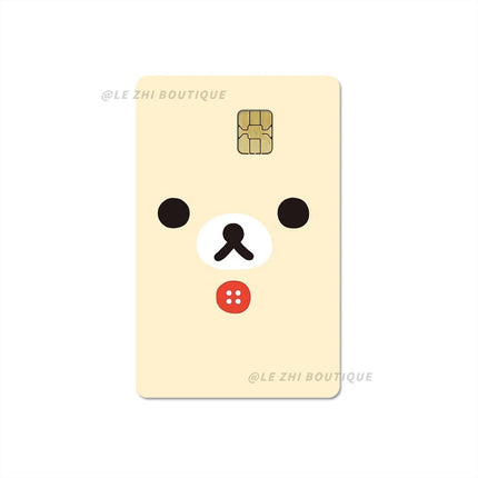Japan Anime Cute Cartoon Bear Credit Debit Card Sticker Kawaii Bus Pass Diy Waterproof Small Chip Film Sticker Decoration