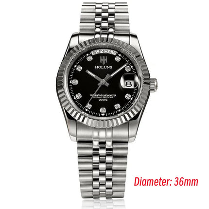 Holuns Luxury Classic 36/41mm Gold Men's Watches Japan MIYOTA Quartz Movt Stainless Steel Classic Business Wristwatch Waterproof