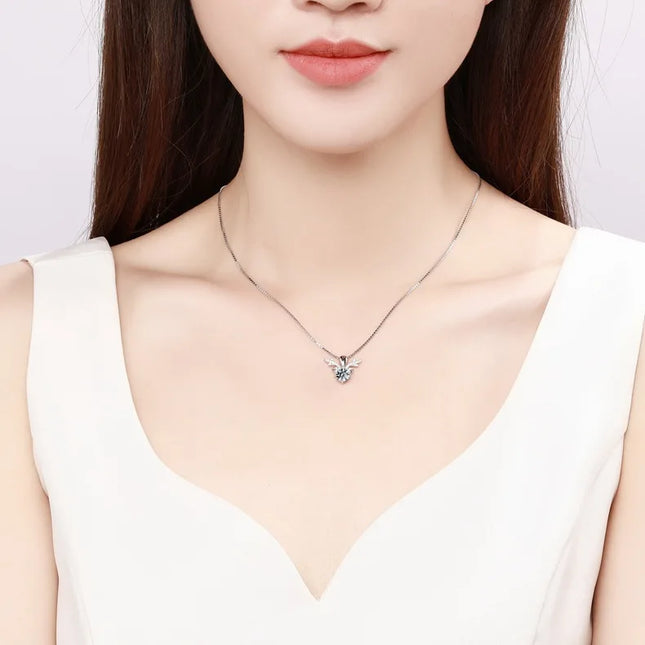 Antler Necklace Pendant Women's 2CT Moissanite PT950 Platinum - Shiny platinum, long-lasting shine, value-preserving jewelry