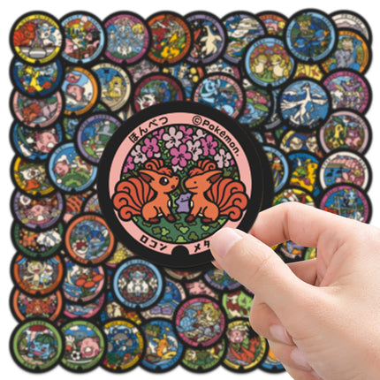 10/50/108PCS Pokémon Round Card Cartoon Sticker Exquisite DIY Toys Secret for Bottle Scrapbook Travel Bag Aesthetic Decals  ﻿