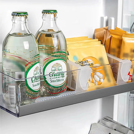 4/8-Pack Transparent Refrigerator Dividers Retractable Side Door Storage Clips for Kitchen Food Bottle Organization Refrigerator