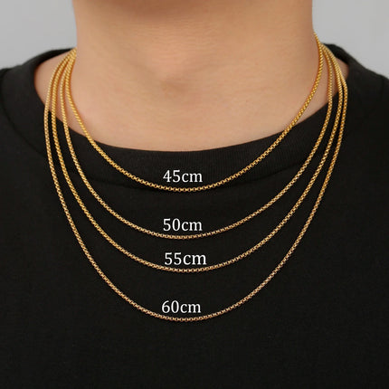 Cazador A-Z Initial Letter Box Chain Necklace for Men Stainless Steel Alphabet Pendant Punk Jewelry Valentine's Day Gift 2026