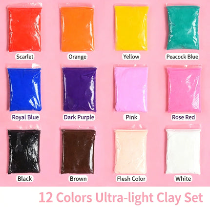1000g Large Pack Light Clay Non-toxic No Stain Super Light Modeling Plasticine DIY Handmade Crafts Toy Kids 24 Colors Available
