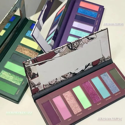 8 Colors Gothic Pearlescent Purple Eyeshadow Palette Oil Painting Style Matte Punk Metallic Chameleon Smoked Eye Pigment Makeup