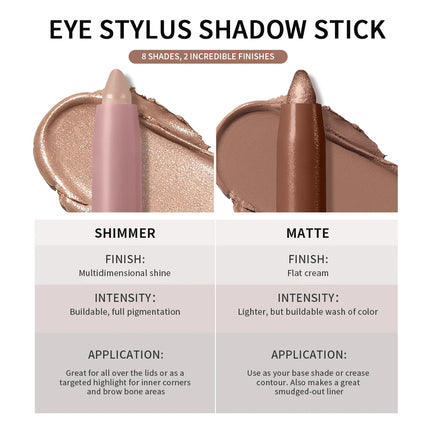 Eyeshadow Stick Colorful Shimmer Glitter Matte High Pigmented Waterproof Cream Eyes Shadow Pencil Long Lasting Makeup Cosmetic
