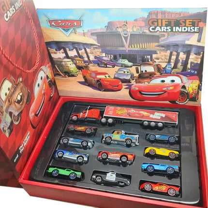 12Pcs Disney Pixar Cars Gift Box Metal Diecast lightning McQueen Car Model Toy Jackson Uncle Truck Boy Birthday Toys