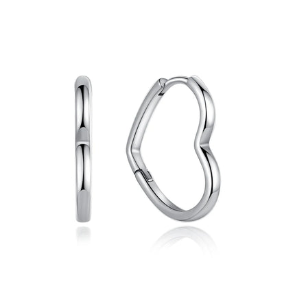 New 2026 Original 925 Sterling Silver Earrings For Women Piercing Hoop Love Heart Earings Rose Gold Wedding Gift Luxury Jewelry