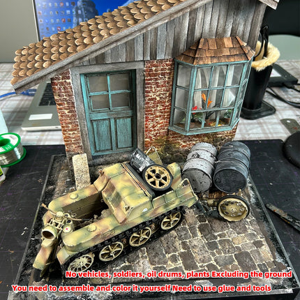 Assembly Architectural Building Single-Family Home Bungalow Rural Housing House Diorama Miniature Scale Model Kit 1/16
