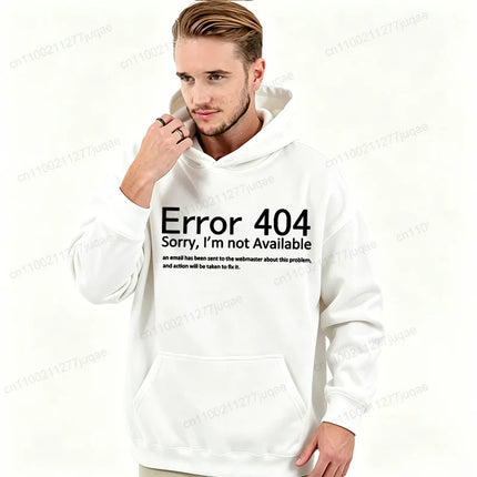 404 Error Coding Men Hoodies Geek Programmer Graphic Tracksuits Autumn Winter Man Sportwear Geek Sweatshirts Tops Gifts