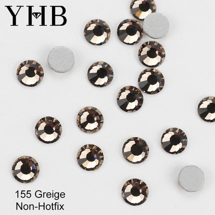 YHB 134-174 Glitter Cold Fixation Flat Back Non-Hotfix Rhinestone For Bags Nails Fabric Garment Decoration Jewelry Accessories