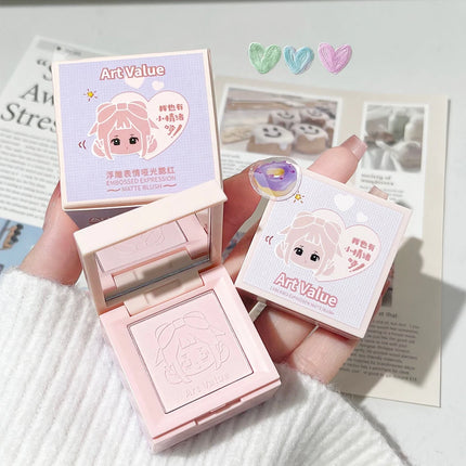 4-in-1 Embossed Matte Blush Makeup Palette Nude Eyeshadow Cheek Blusher Contouring Four-layer All-in-one Box Brightening Makeup