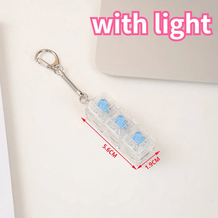4/9 Keys Mechanical Keyboard Axis Tester LED Keyboard Key Toy Stress Relief DIY Button Keycap Fidget Keychain Toys Gift