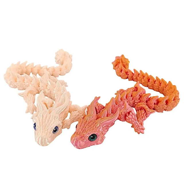 Simulated Eye 3D Printed Dragon All-in-one Molding Laser 3D Printed Diceratops Dragon Poseable Joints Flexible