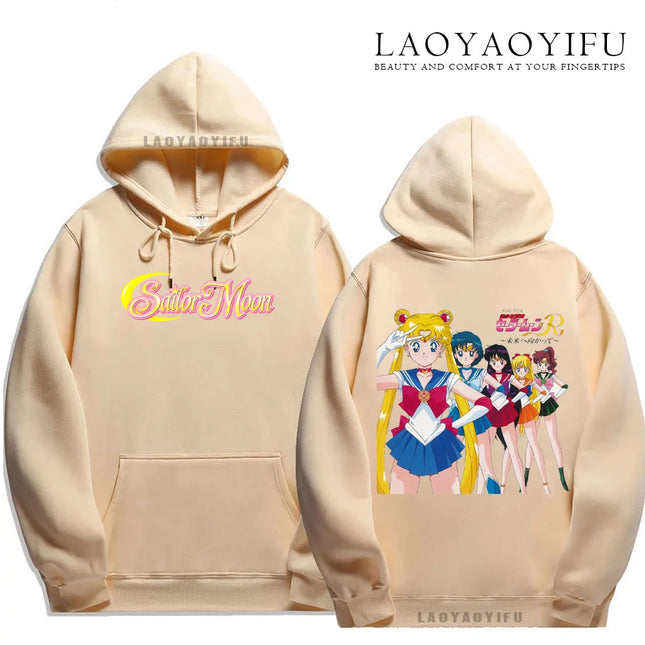 Cute Gift Sailor Moon Hoodie Casual Streetwear Harajuku Ladie Streetwear Tops Kawaii Drop Sleeves Hoody Unisex Clothing Pullover