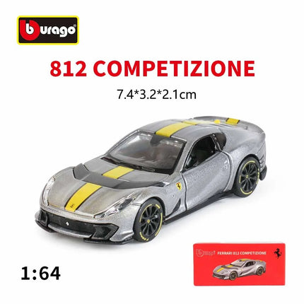 Bburago 1:64 Ferrari Series,SP3 458 599 ENZO F12 SF90 812 Alloy Diecast Models,Mini Simulation Cars Gift Set