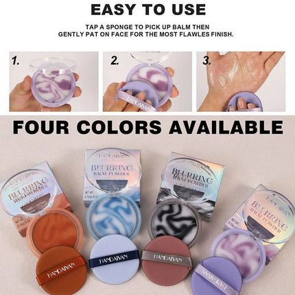 HANDAIYAN Light Mist Water Resistant Oil Control Brightening Complexion Matte Concealer Setting Powder with Powder Puff Makeup