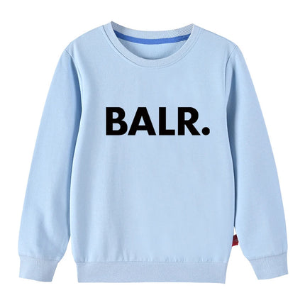 Spring Kids Sweatshirts Girls BALR. Print Tops Kids Cotton Clothes Teenager Boys Children's Soft Clothing Baby Autumn Tops