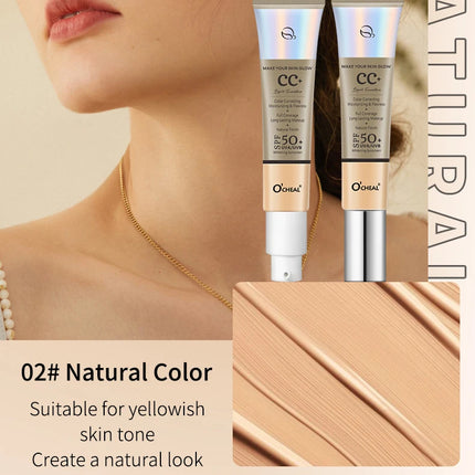 Ocheal 30g CC Cream Foundation Waterproff Concealer Moisturizing Sunscreen Liquid SPF 50+ Long Lasting Brightening Makeup Primer