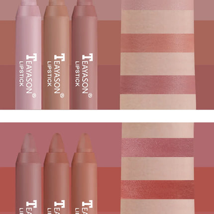 Matte Lipstick Set 3pcs Waterproof Long Lasting Velvet Nude Red Tint Natural Makeup Cosmetic Beauty Sexy Pen