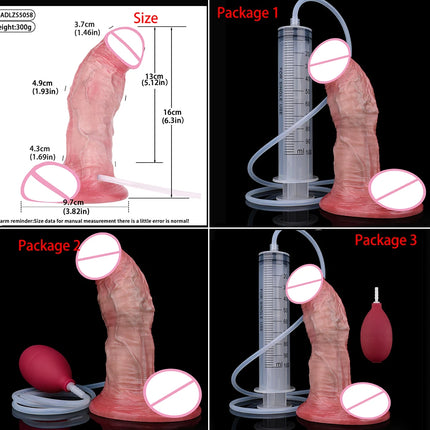 SXXY 8 Styles Double Layer Soft Silicone Squirt Dildo Strong Suction Cup Realistic Ejaculating Butt Plug анальная пробка Sex Toy