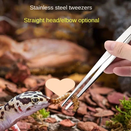 Stainless Multifuctional Steel Elbow Tweezers Aquarium Clip Long Tongs Medical Tweezers Forceps Pet Feeding Tools Non-slip