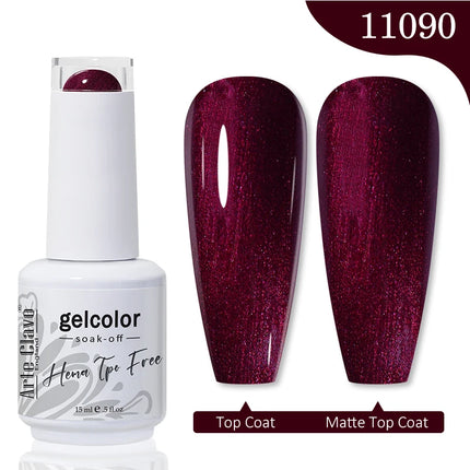 Arte Clavo Red Brown Gel Nail Polish 15ml Autumn Series Base Top Coat Soak Off UV Gel Semi Permanent Varnishes Design Nail Art