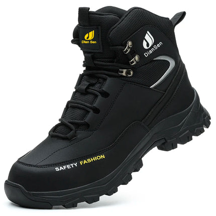 Water Proof Safety Work Shoes For Men Steel Head Leather Boots Male Footwear Indestructible Construction Work Shoes Brown