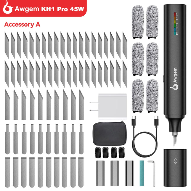 Awgem KH1 Handheld Ultrasonic Cutter Ultrasonic cutting knife DIY Electric Carving Tool for Plastic/Resin/3D Printing/Textile