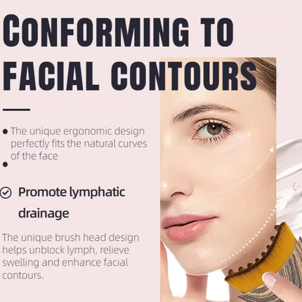 Contour Facial Brush Manual Lymphatic Drainage Massager Durable Soft Bristles  Ergonomic Facial Cleansing Brush for Shaping