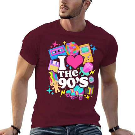 I Love The 90's Retro 90s Costume T-Shirt anime figures summer clothes blue archive mens t shirt