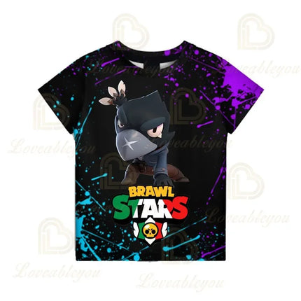 Brawling-Heros 6 To 19 Years Kids Shark T Shirts Mr.P Game 3D Boys Girls Cartoon Tops Teen Clothes