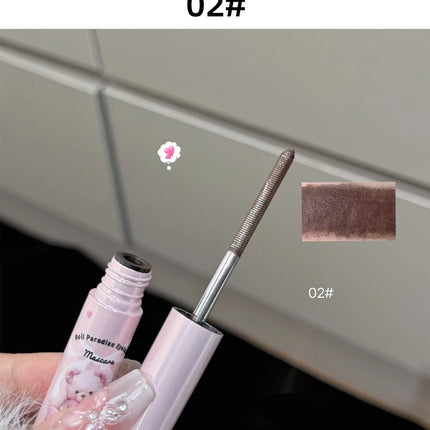 Silk Fiber Curling Mascara Ultra-Fine Brush Waterproof Long Lasting Smudge-Proof Mascara Lengthening Volumizing Eyelashes Makeup