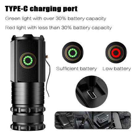 Portable Powerful Mini LED Flashlight with Pen Clip Rechargeable Pocket Emergency Torch Waterproof Hiking Camping Flash Light