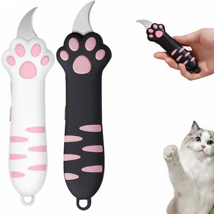 Cute Plastic Cat Paw Box Cutter Cartoon School Office Supplies Cat Box Paper Cutter Retractable Box Opener School Supplies