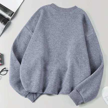 New York California Malibu Letter Sweatshirts Winter Women Casual Loose Hoodie Fleece Warm Crewneck Pullover Comfortable Clothes