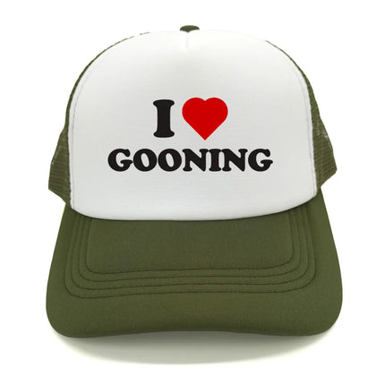 Funny I Love Gooning Baseball Caps Cool Summer Men Mesh Net Hat Humor Trucker Cap Unisex Outdoor Mesh Net Caps MZ-080