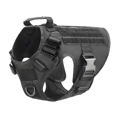 Tactical Dog Harness Leash Collar Molle Pouches for Medium Large Dogs Training Military Pet Vest Adjustable Service Dog Harness
