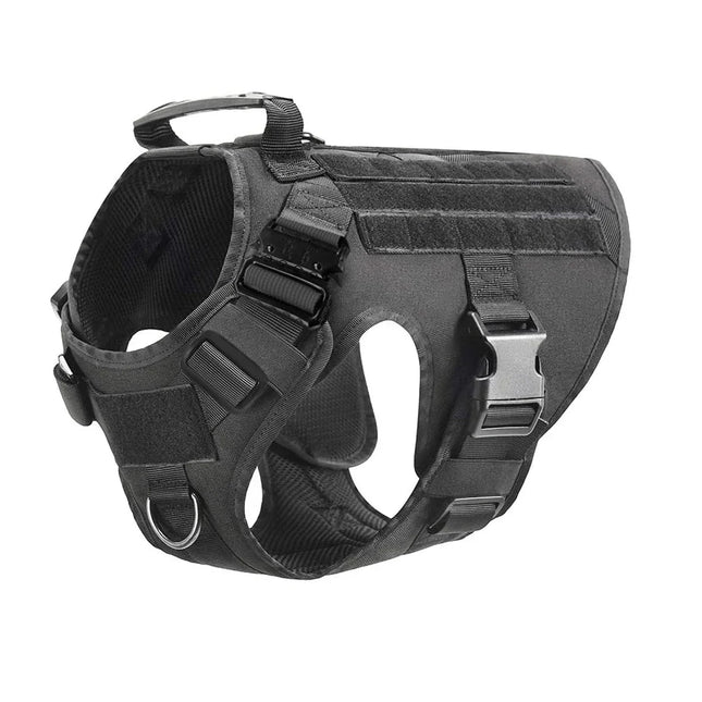 Tactical Dog Harness Leash Collar Molle Pouches for Medium Large Dogs Training Military Pet Vest Adjustable Service Dog Harness