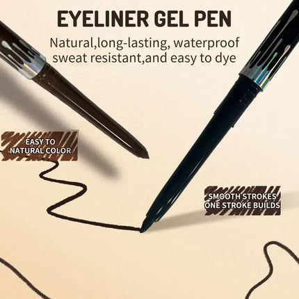 Waterproof Eyeliner Pen Brown Lying Silkworm Pen Soft Easy Wear Quick Dry Smooth Eye Liner Long Last Lower Eyelash Pen Makeup