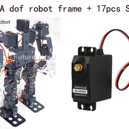 New 17 Dof Humanoid Robot Servo Educational Robot Dance Robot Claw Biped Walking Robot for Teaching DIY Kit Programmable Robot