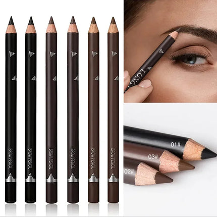 6/12PCs eye brow pencil waterproof professional women eye makeup pen easy color natural black Brown cosmetic beauty eyebrow tool