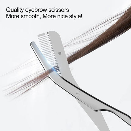 New 2pcs/set Safe Stainless Steel Eyebrow Trimme  Eyebrow Scissors With Comb Hair Removal Shaver Cutter Durable Makeup Tool