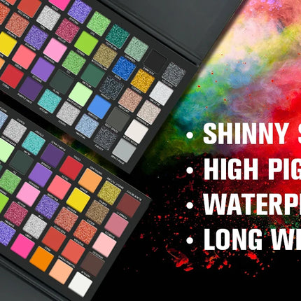 50 Color Gift Eyeshadow Tray,Professional Makeup Artist nude Warm Tone Pearlescent Matte Color for Carnival/Daily/Party