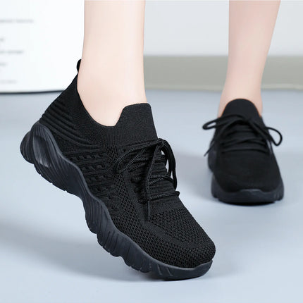 Women's Sneakers Breathable Casual Women Sock Shoes Lace Up Ladies Flats Female Spring Vulcanized Running Zapatillas De Mujer