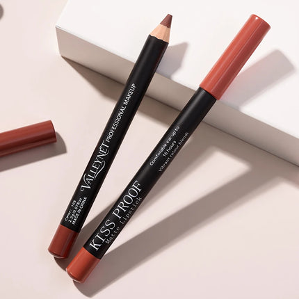 Thanksgiving/Christmas women's cosmetics gifts: 12 color matte velvet lipliner, natural&waterproof&easy to color lipstick pen.
