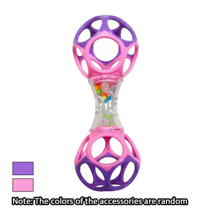 Baby Teether Rattle & Shake Barbell Toy, Ages 3 Months and Up(Random Color）