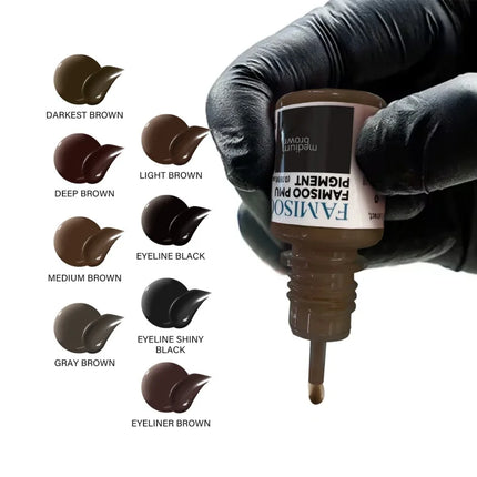 FAMISOO 5ML Eyebrow Tattoo Ink Professional Pigment for Eyeliner Black Tattoo Microblading Paint Ink For Semi Permanent Makeup