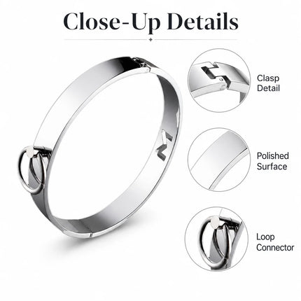 Stainless Steel BDSM Neck Collar with Leash Ring Adjustable Metal Slave Choker for Bondage Role Play Adult Toy for Women and Men