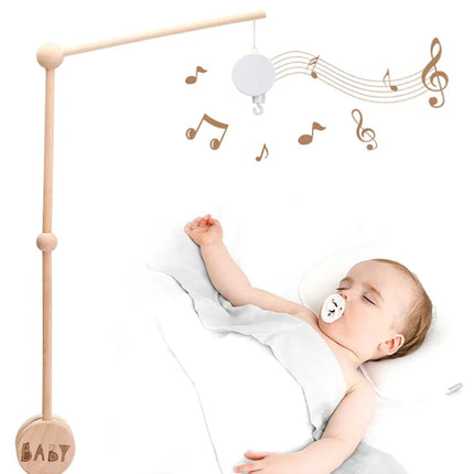 Customize Baby Bed Bell Bracket 0-12 Months Foldable Crib Holder Mobile Wooden Bell Bracket Rattle Toy Newborn  item stuff Gifts